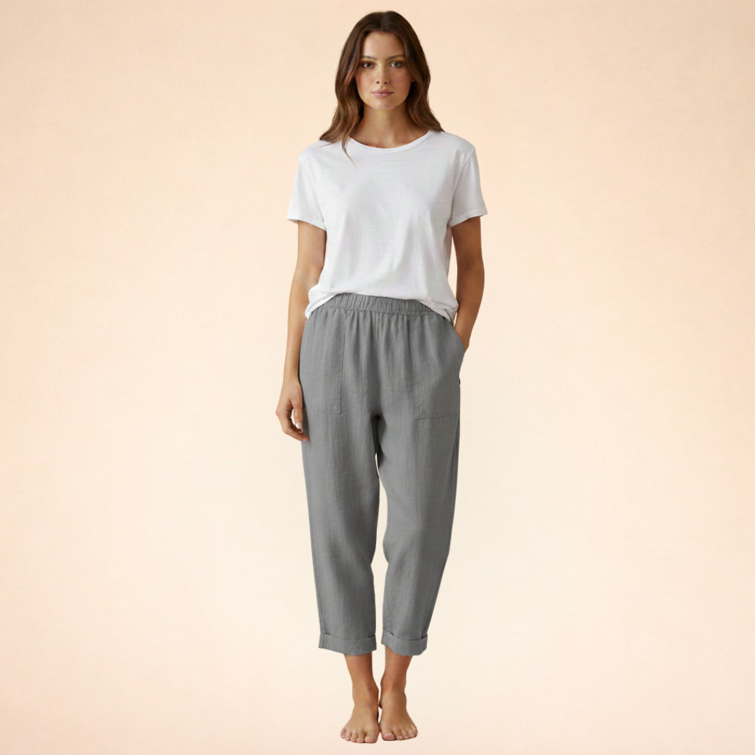 Isobel | Women's Soft Touch Pocket Trousers-Metro Lane Plaza