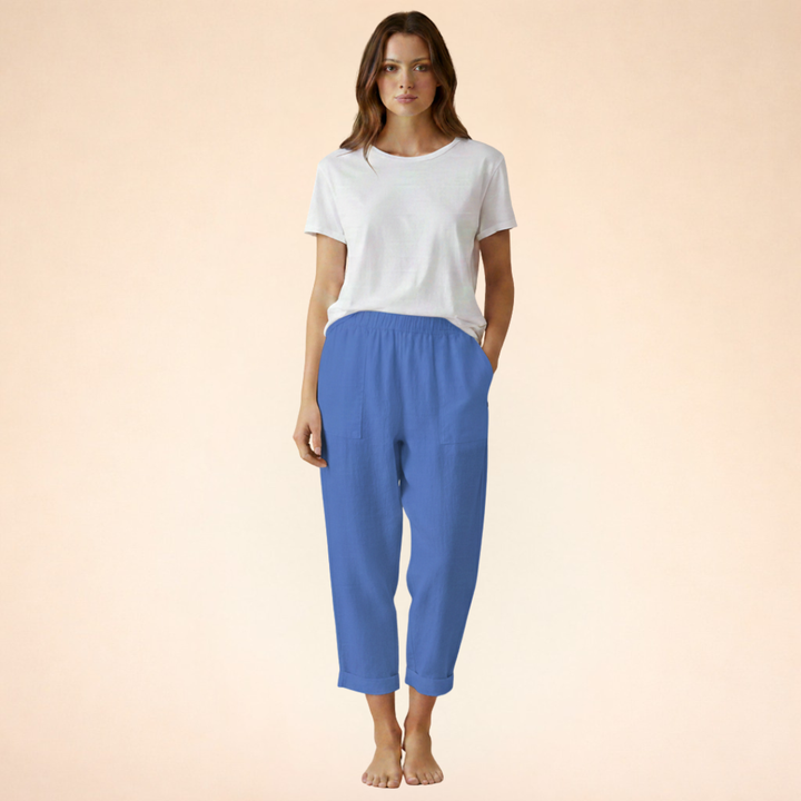 Isobel | Women's Soft Touch Pocket Trousers-Metro Lane Plaza