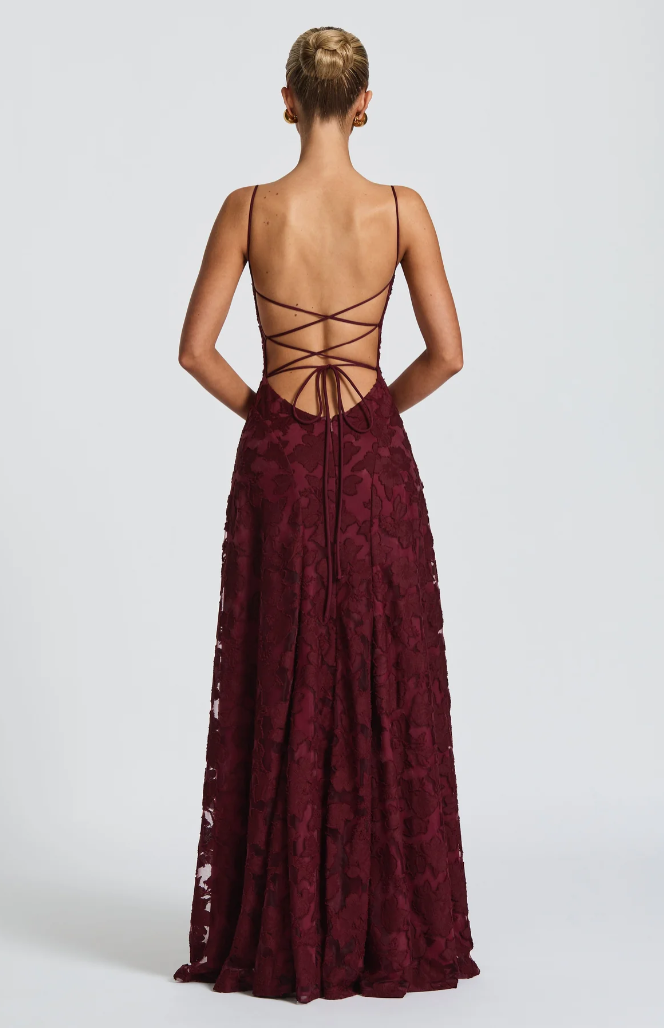Amy | Women's Elegant Lace Maxi Dress in Floor Length Style-Metro Lane Plaza