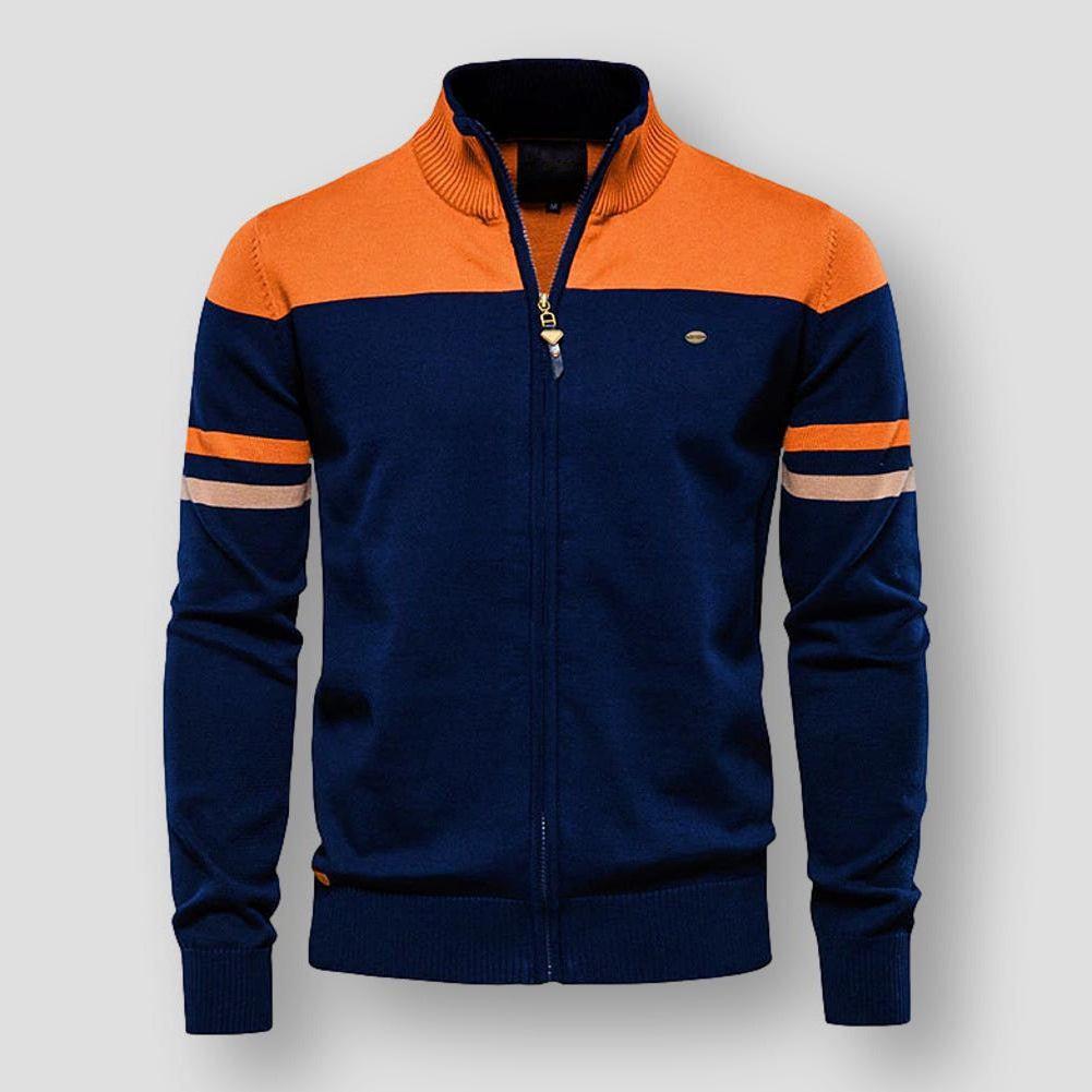 Herrenjacke mit Reißverschluss und Colour-Blocking