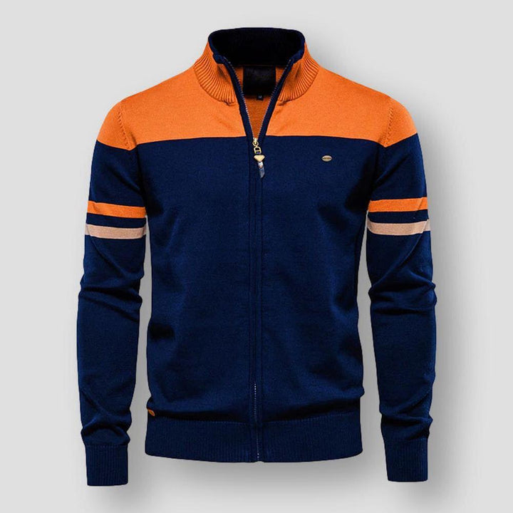 Herrenjacke mit Reißverschluss und Colour-Blocking