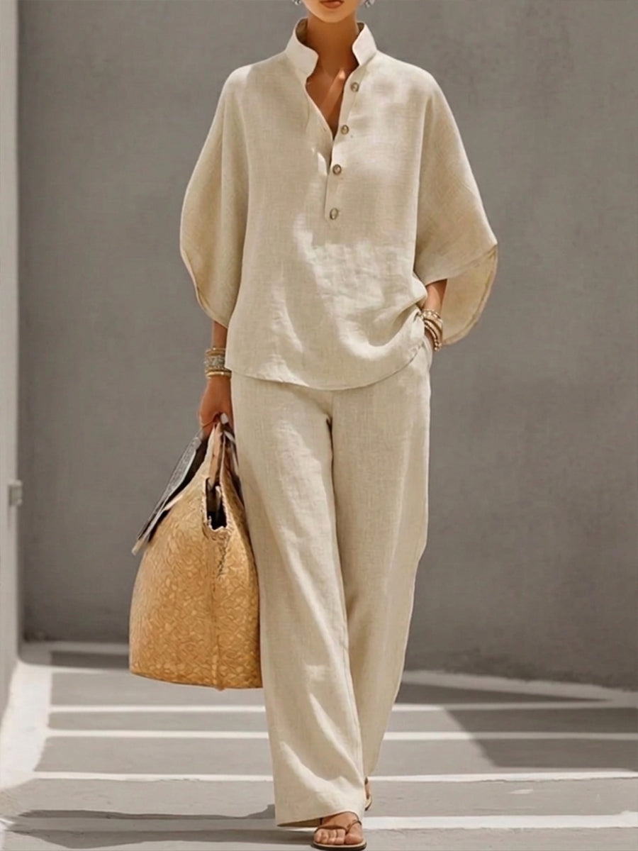 Nerina | Women's Breezy Effortless Loungewear Two Piece Set-Metro Lane Plaza