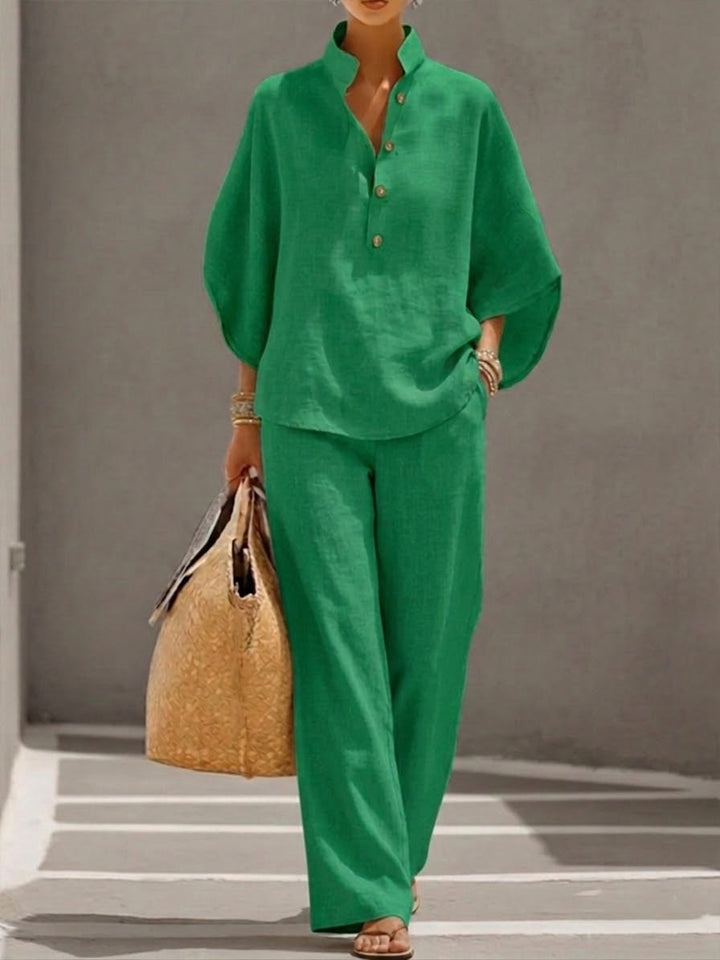 Nerina | Women's Breezy Effortless Loungewear Two Piece Set-Metro Lane Plaza