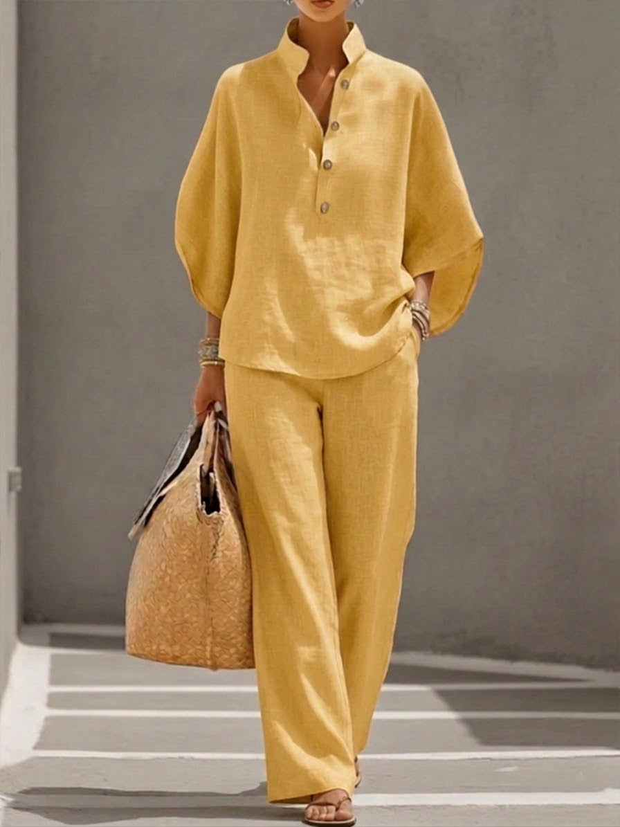 Nerina | Women's Breezy Effortless Loungewear Two Piece Set-Metro Lane Plaza