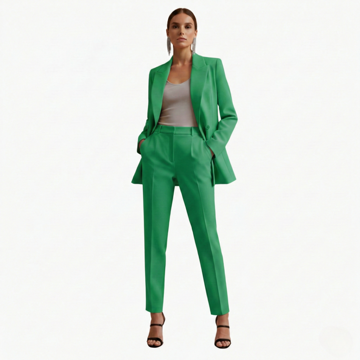 Natasha | Women's Elegant Double-Breasted Tailored Suit Set-Metro Lane Plaza