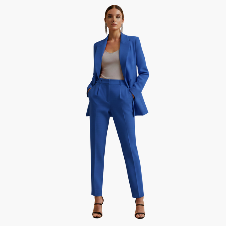 Natasha | Women's Elegant Double-Breasted Tailored Suit Set-Metro Lane Plaza