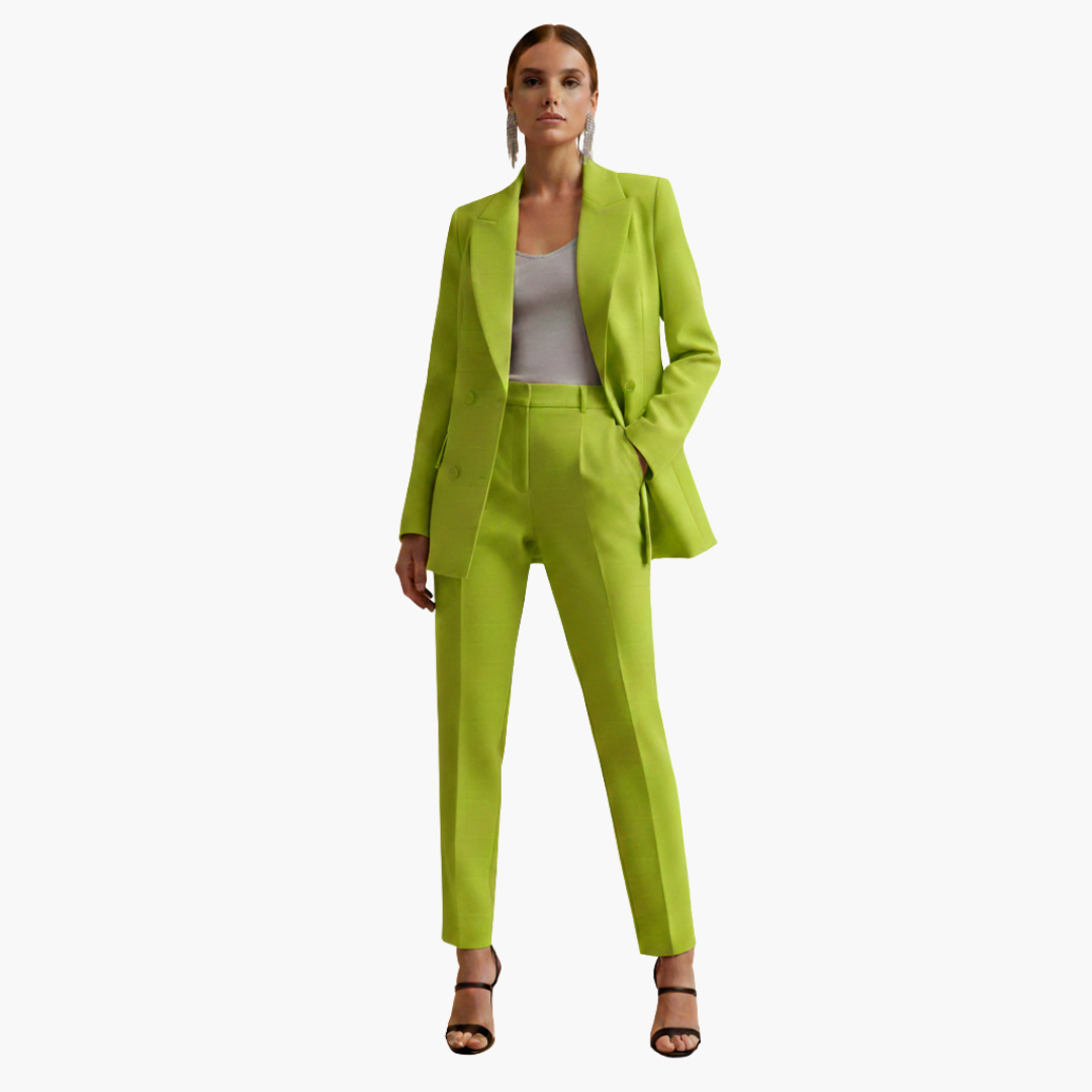 Natasha | Women's Elegant Double-Breasted Tailored Suit Set-Metro Lane Plaza