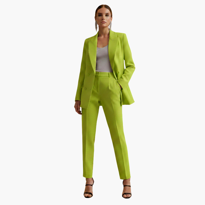 Natasha | Women's Elegant Double-Breasted Tailored Suit Set-Metro Lane Plaza