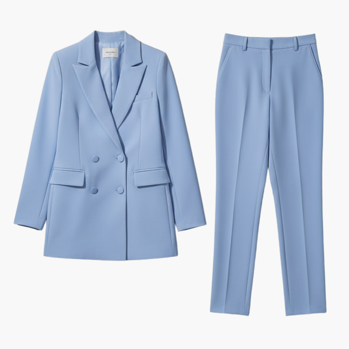Natasha | Women's Elegant Double-Breasted Tailored Suit Set-Metro Lane Plaza