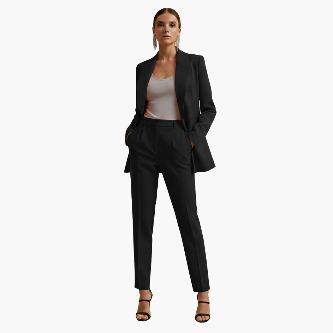 Natasha | Women's Elegant Double-Breasted Tailored Suit Set-Metro Lane Plaza