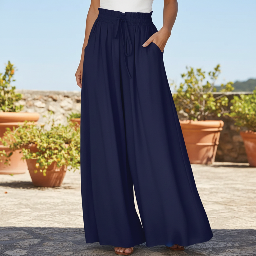 Adeline | Women's Spring Wide-Leg Trousers-Metro Lane Plaza