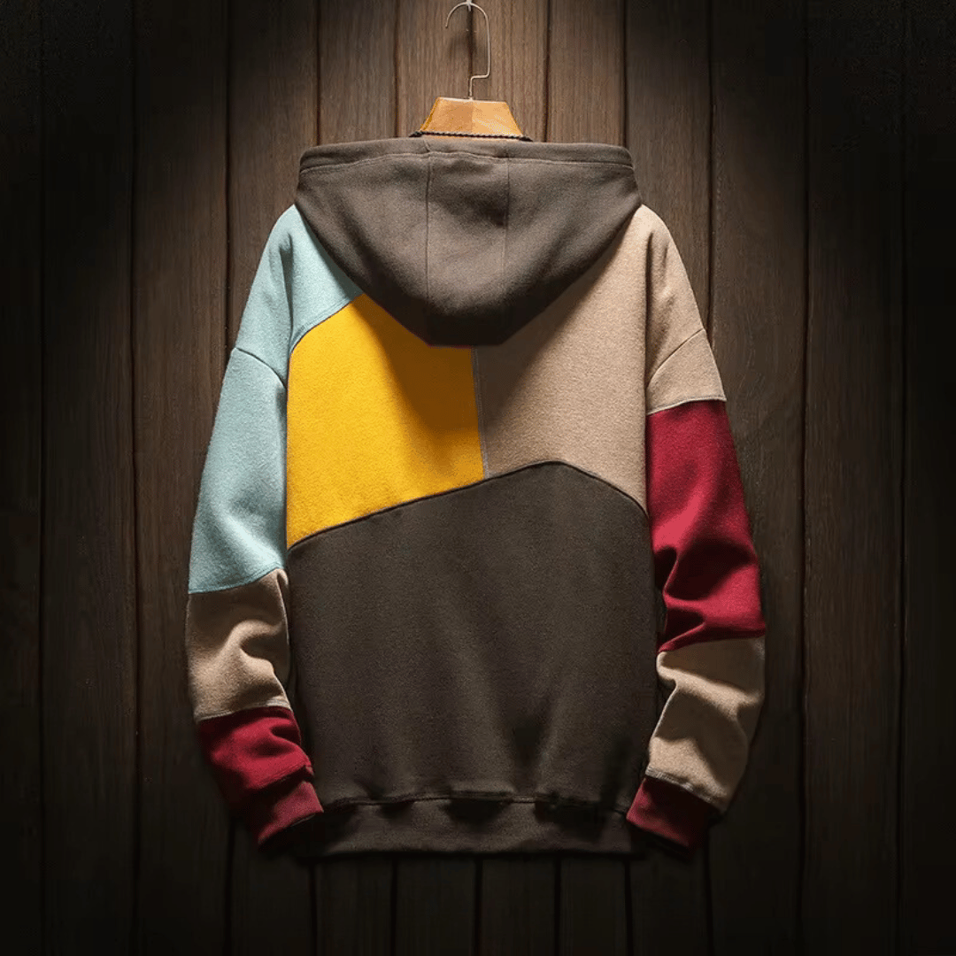 Ethan | Men's Modern Color-Block Oversized Hoodie-Metro Lane Plaza