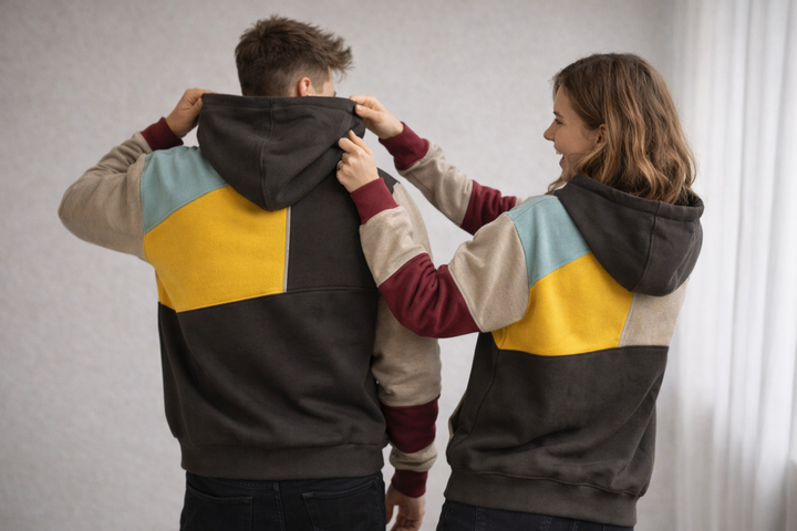 Ethan | Men's Modern Color-Block Oversized Hoodie-Metro Lane Plaza
