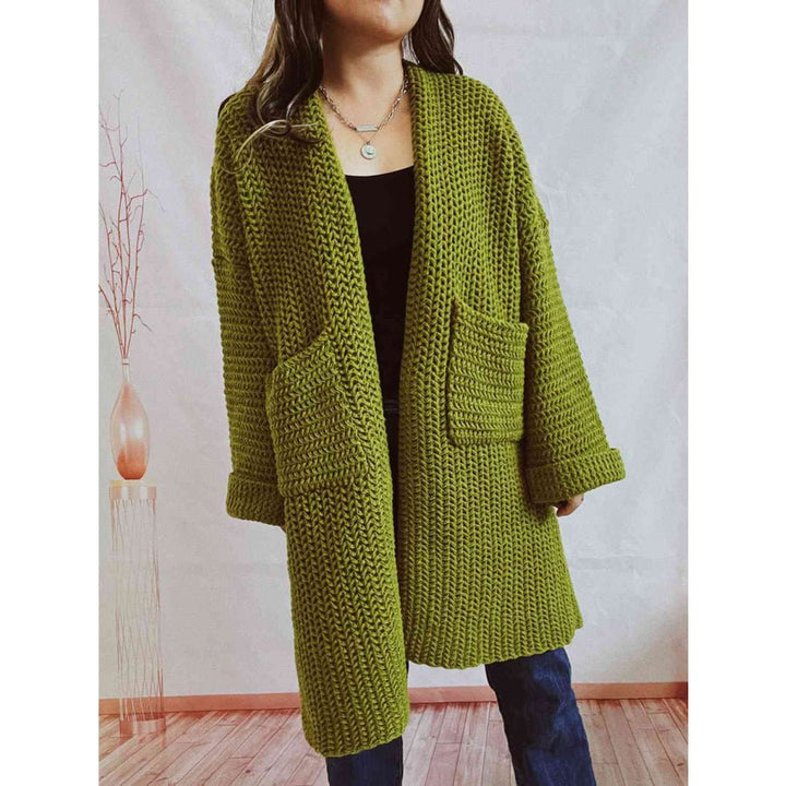 Women's Oversized Open Front Chunky Knit Winter Cardigan