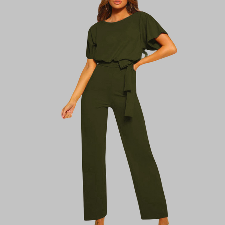 Nova | Women's Belted Wide-Leg Elegant Jumpsuit-Metro Lane Plaza