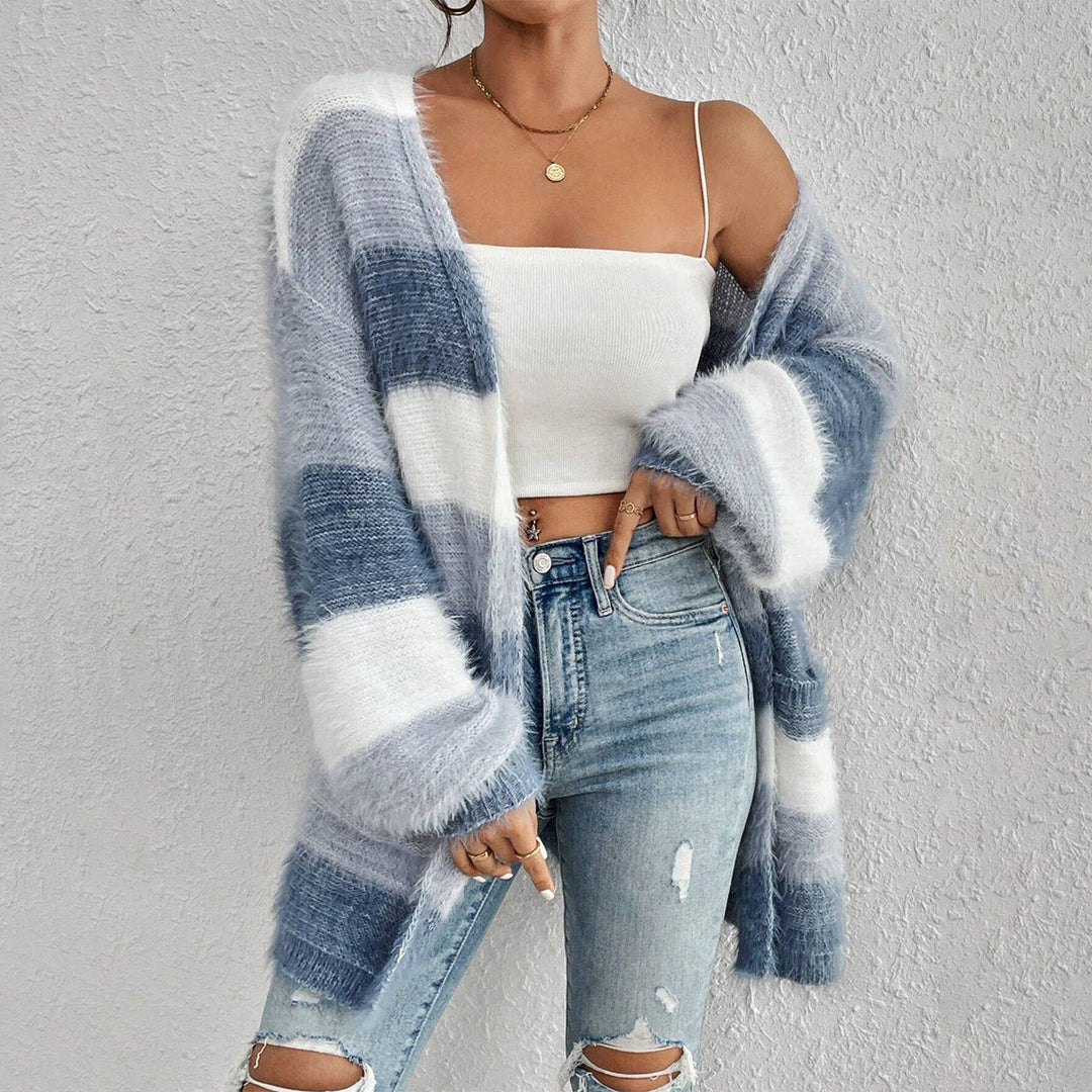 Oversized strikket cardigan-sweater til kvinder