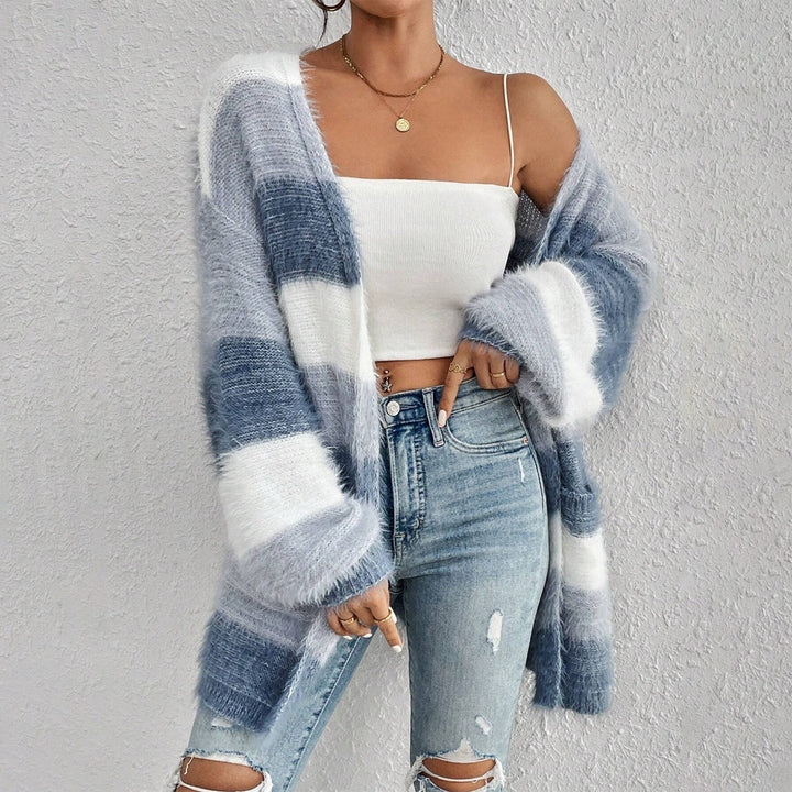 Oversized strikket cardigan-sweater til kvinder