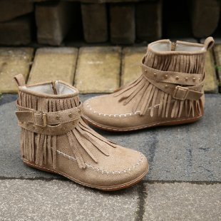 Bottines pour femmes à franges et boucle