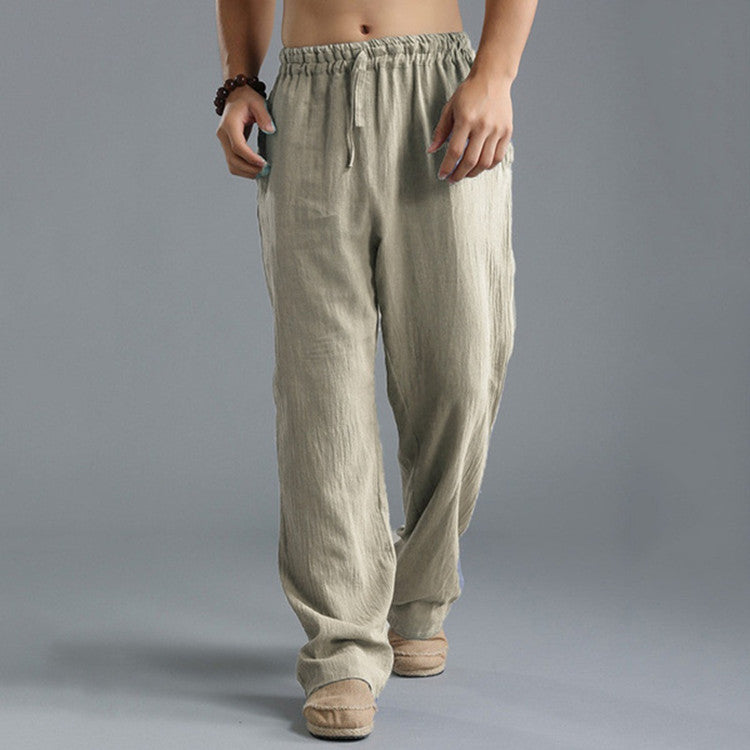 Men's Breathable Comfortable Linen Trousers for Stylish Look-Metro Lane Plaza
