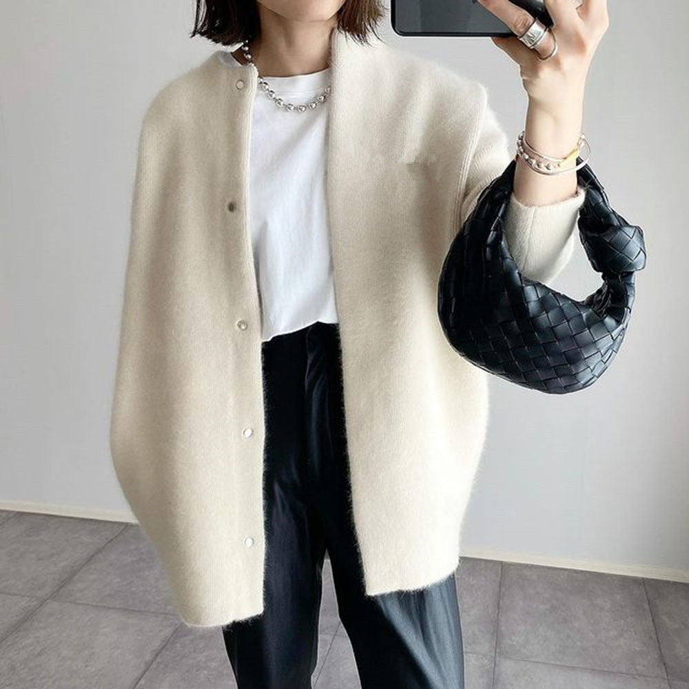 Kuschelige, oversized Strickjacke mit Knopfleiste vorn für Damen