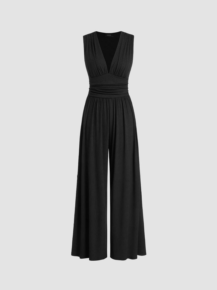Chic ærmeløs jumpsuit med brede ben til kvinder