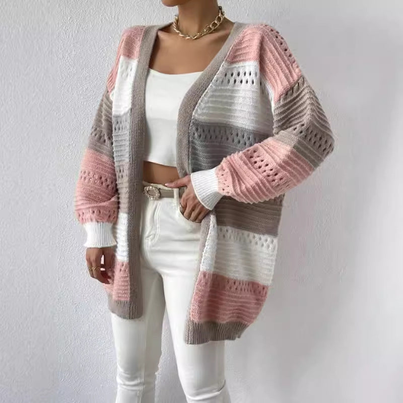 Gilet cardigan oversize ouvert pour femme