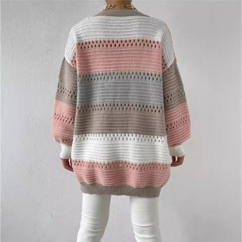 Gilet cardigan oversize ouvert pour femme