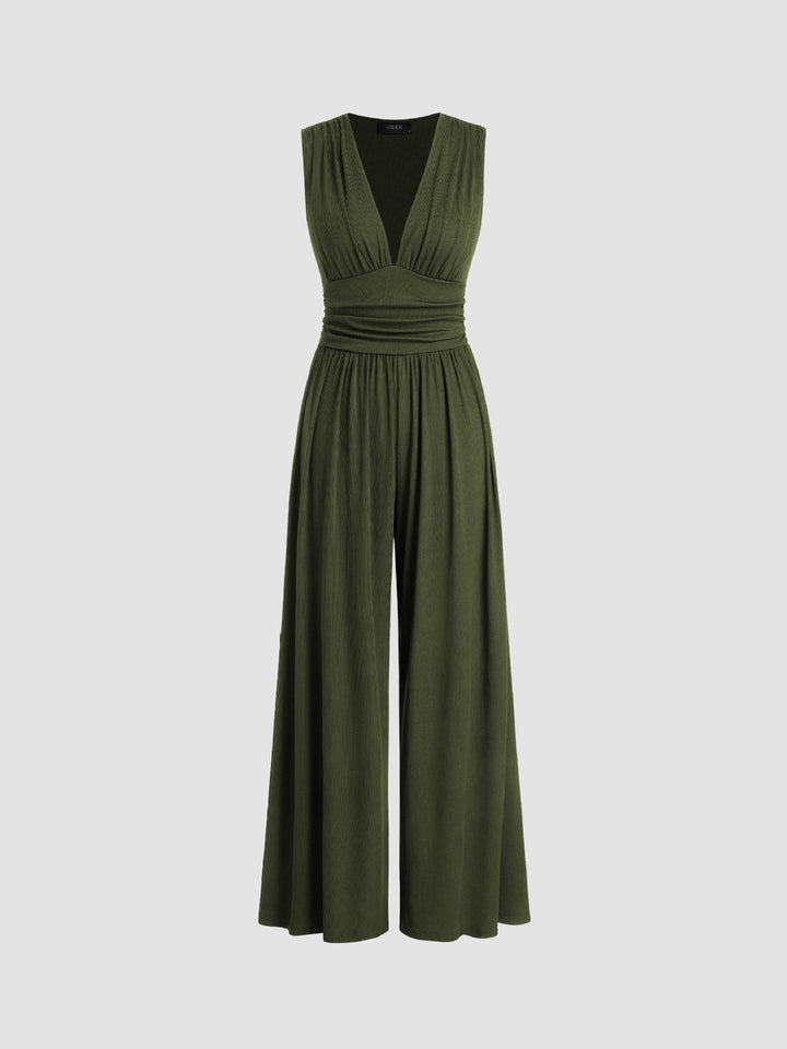 Chic ærmeløs jumpsuit med brede ben til kvinder