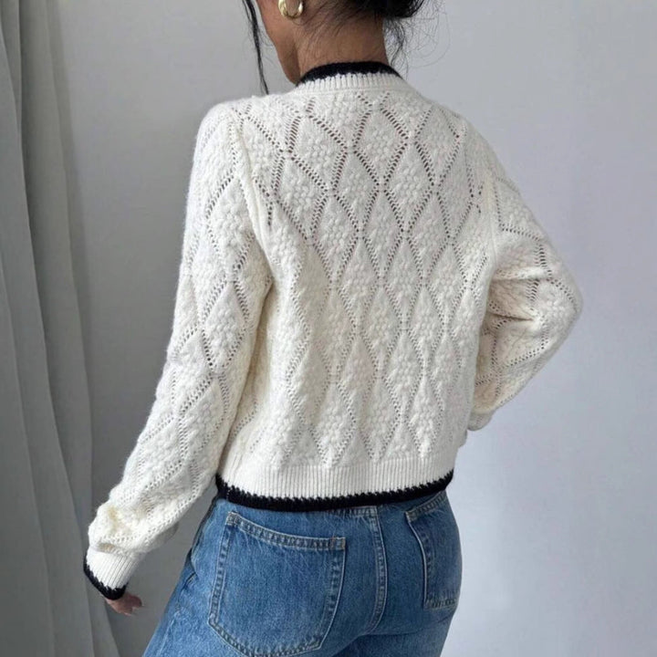 Gilet cardigan court à col en V pour femme