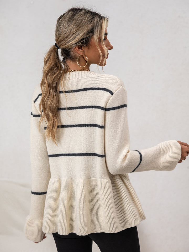 Stribet cardigan til kvinder