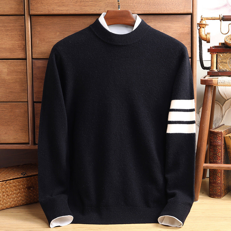 Lambswoolsweater til mænd i klassisk London-stil
