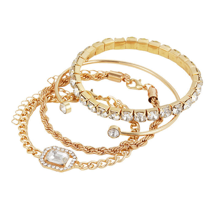 Barbara | Women's Minimalist Bracelet Set with Sparkling Crystals-Metro Lane Plaza