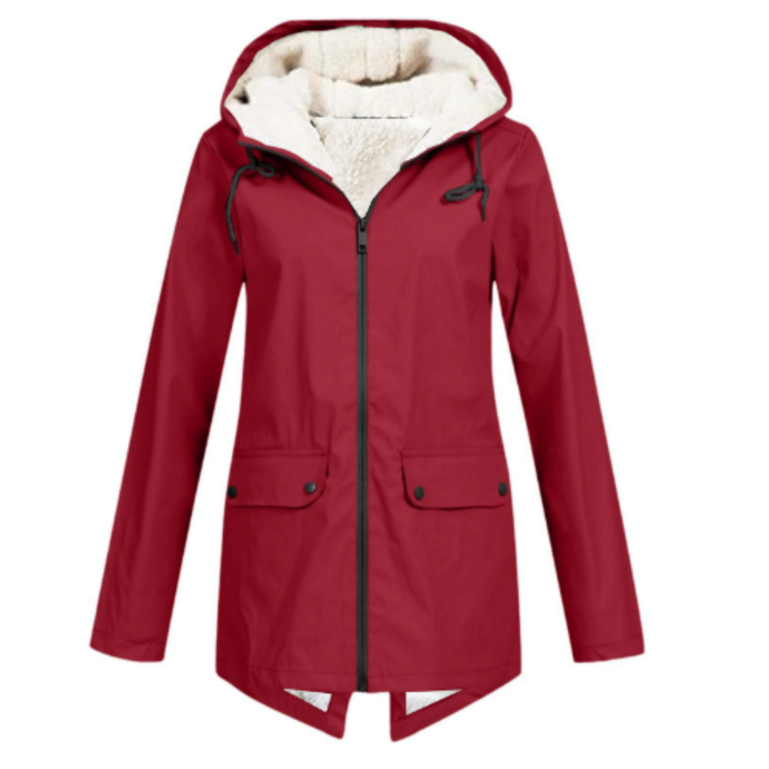 Women's Waterproof Trench Coat with Hood-Metro Lane Plaza