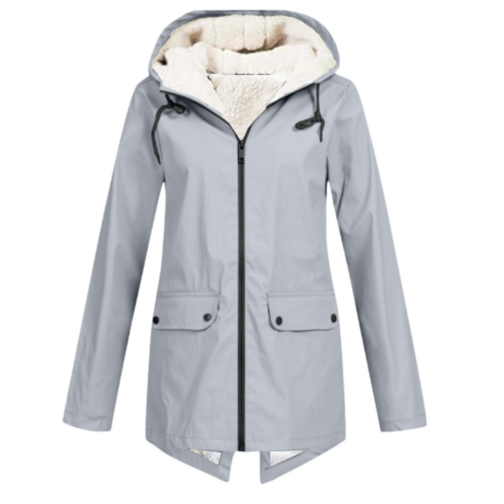Women's Waterproof Trench Coat with Hood-Metro Lane Plaza