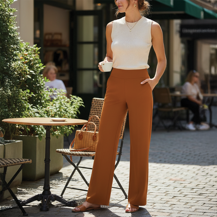 Julie | Women's Wide-Leg Trousers-Metro Lane Plaza