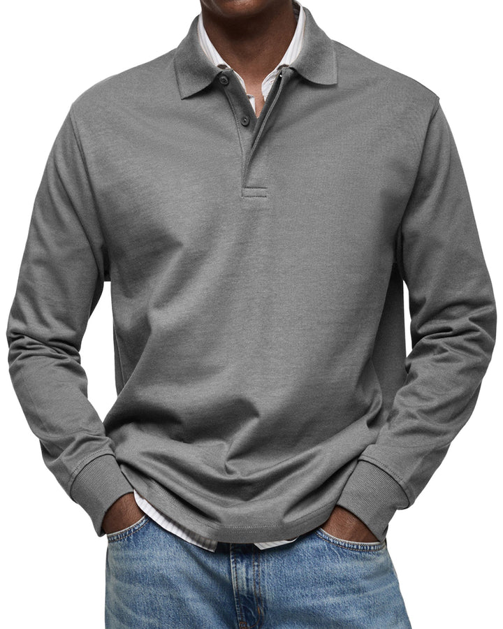 Oscar | Men's Premium Soft Breathable Long Sleeve Polo-Metro Lane Plaza