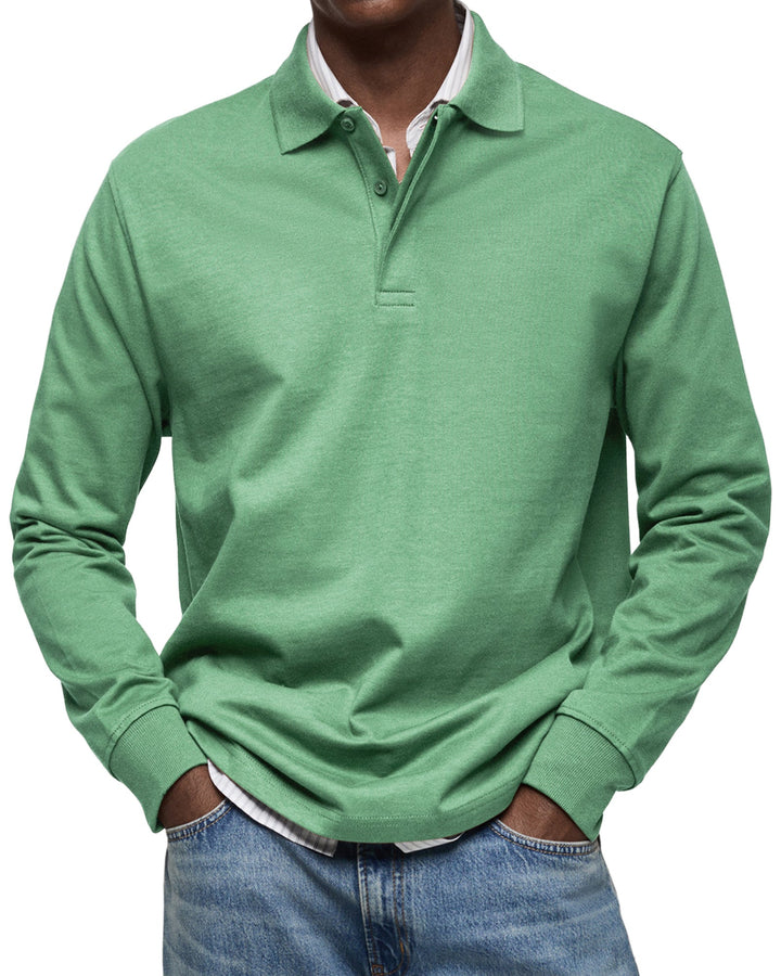 Oscar | Men's Premium Soft Breathable Long Sleeve Polo-Metro Lane Plaza
