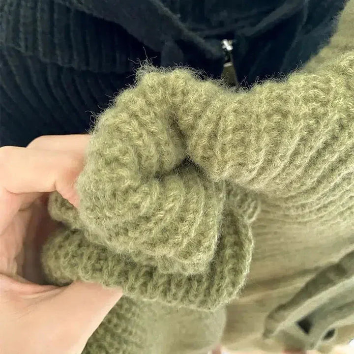 Cardigan-pull zippé en maille pour femme