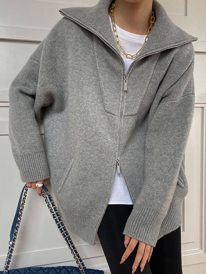 Pull décontracté oversize pour femme à col ouvert