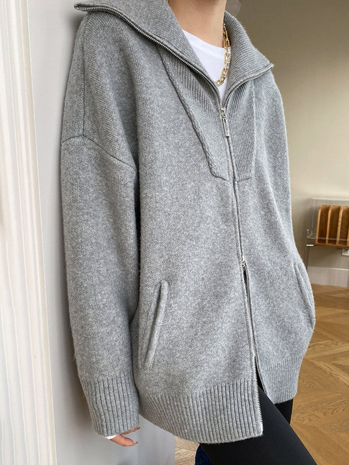 Pull décontracté oversize pour femme à col ouvert