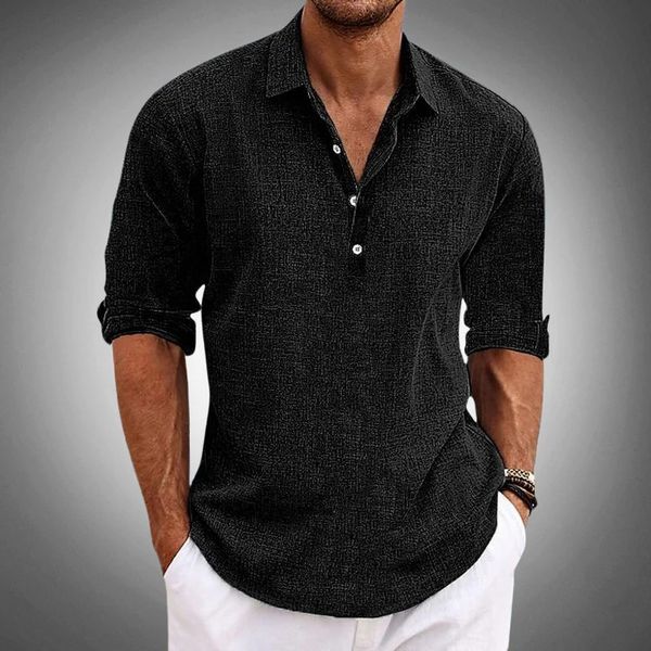 Parker | Men's Relaxed Cotton-Blend Popover Shirt-Metro Lane Plaza