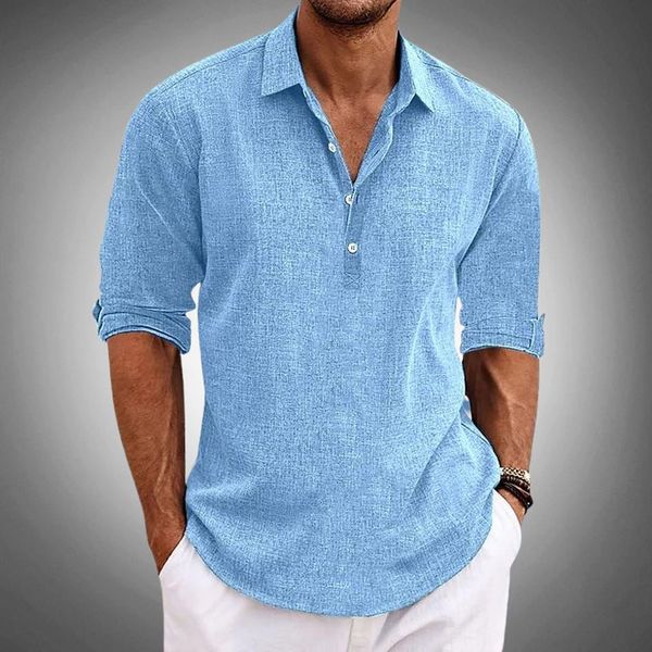 Parker | Men's Relaxed Cotton-Blend Popover Shirt-Metro Lane Plaza