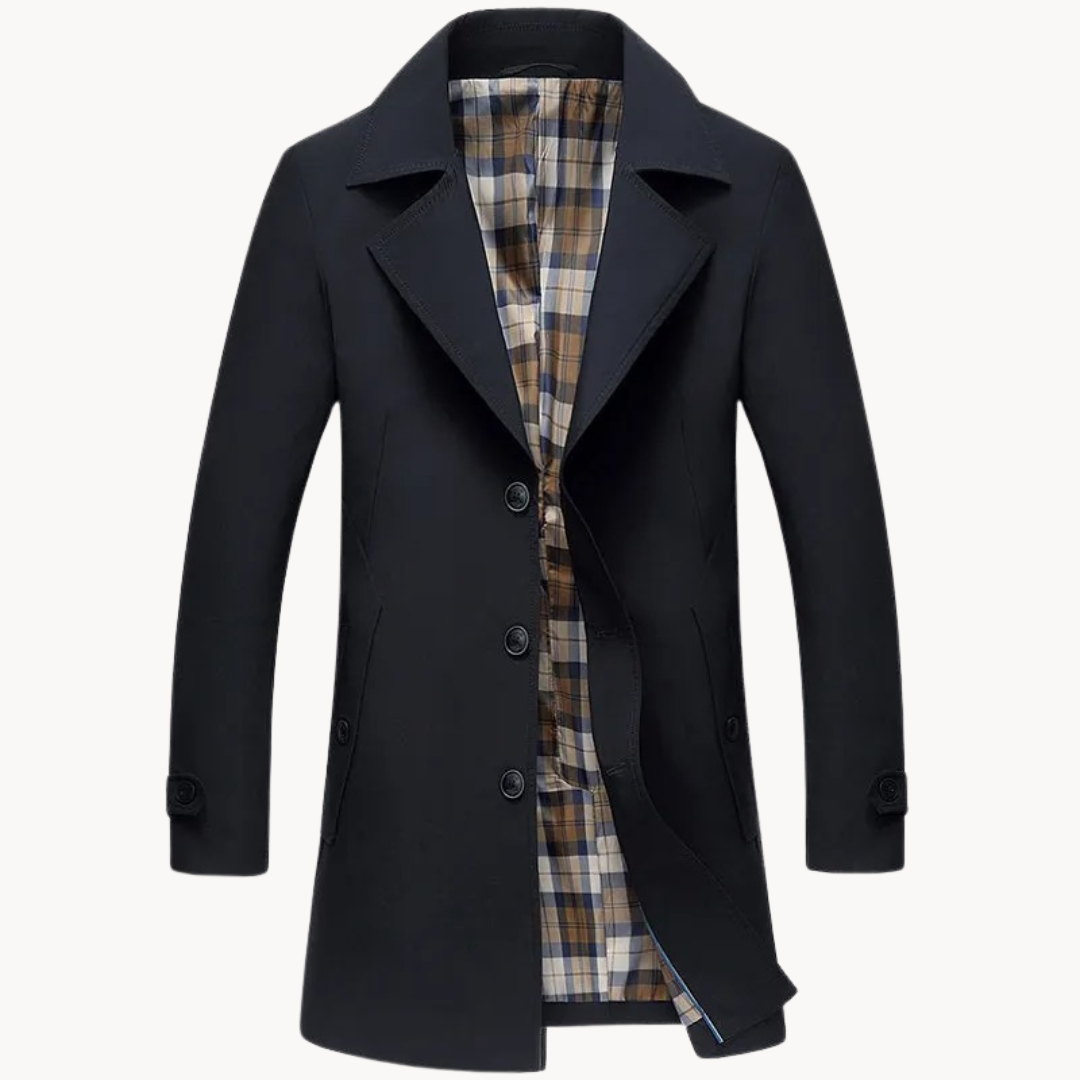 Ethan | Men's Classic Durable Trench Coat-Metro Lane Plaza