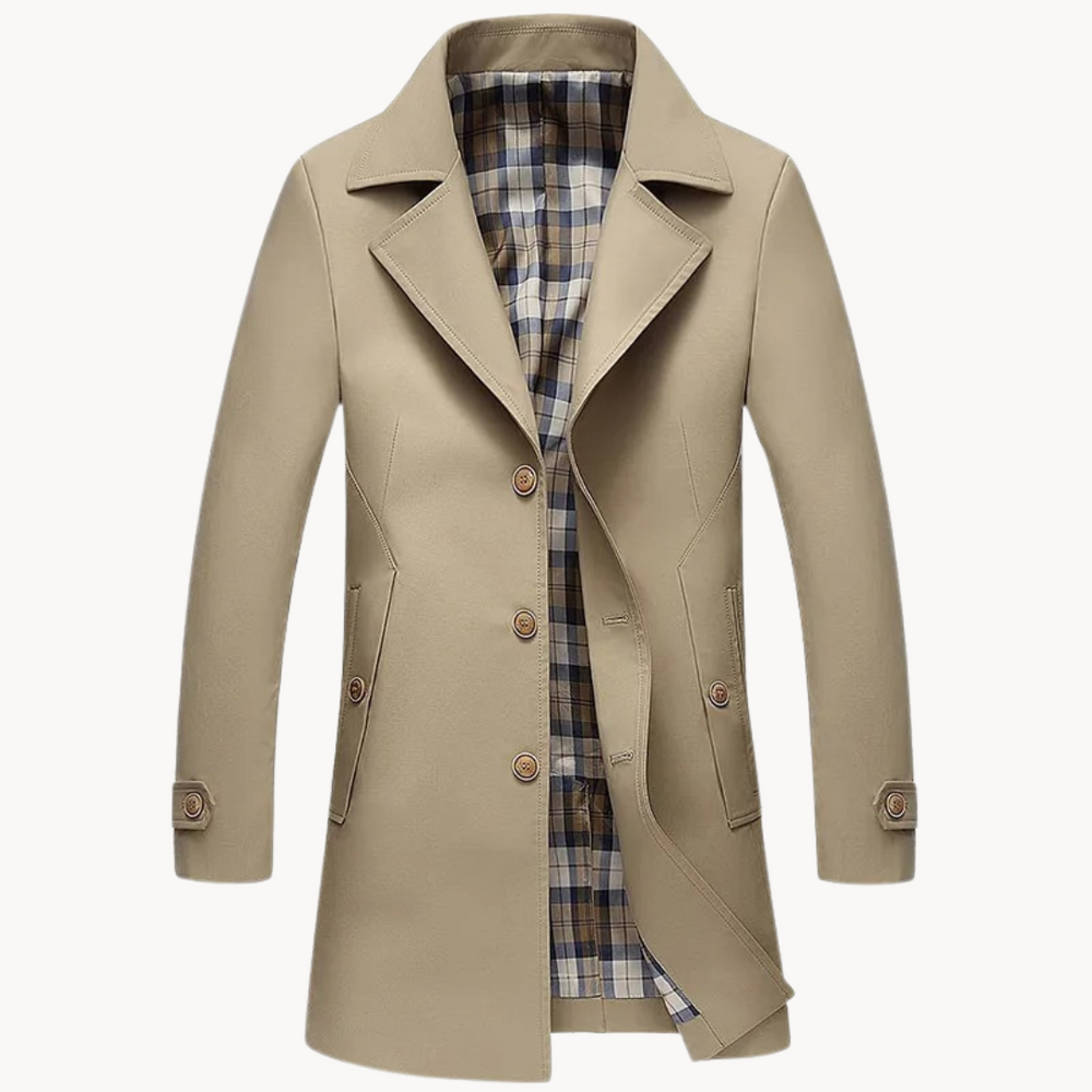 Ethan | Men's Classic Durable Trench Coat-Metro Lane Plaza