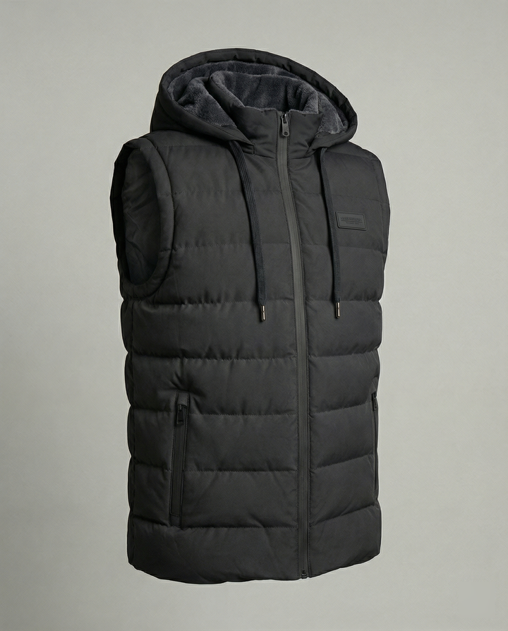 Paxel | Men's Stylish, Warm & Functional Black Puffer Vest-Metro Lane Plaza