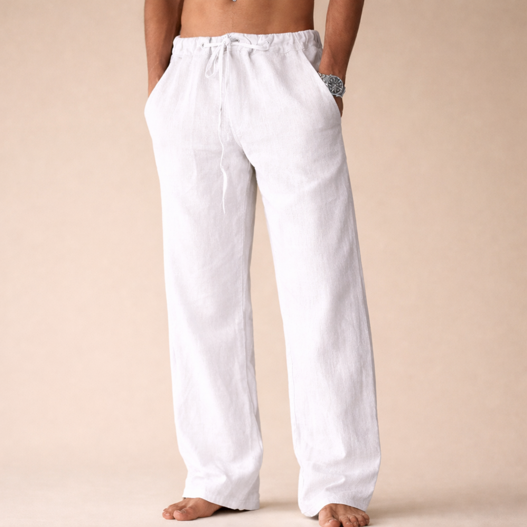 Finley | Men's Breathable Comfortable Linen Trousers-Metro Lane Plaza