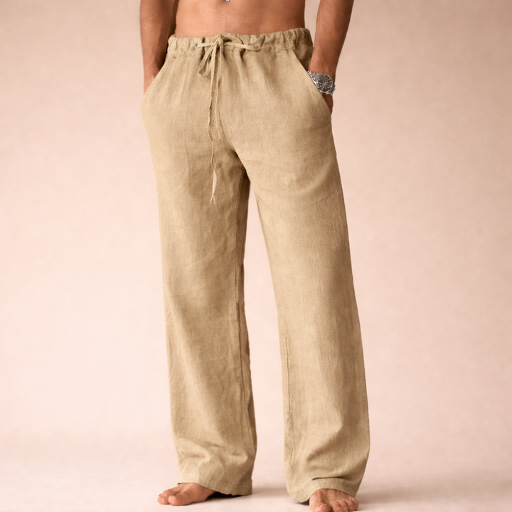 Finley | Men's Breathable Comfortable Linen Trousers-Metro Lane Plaza