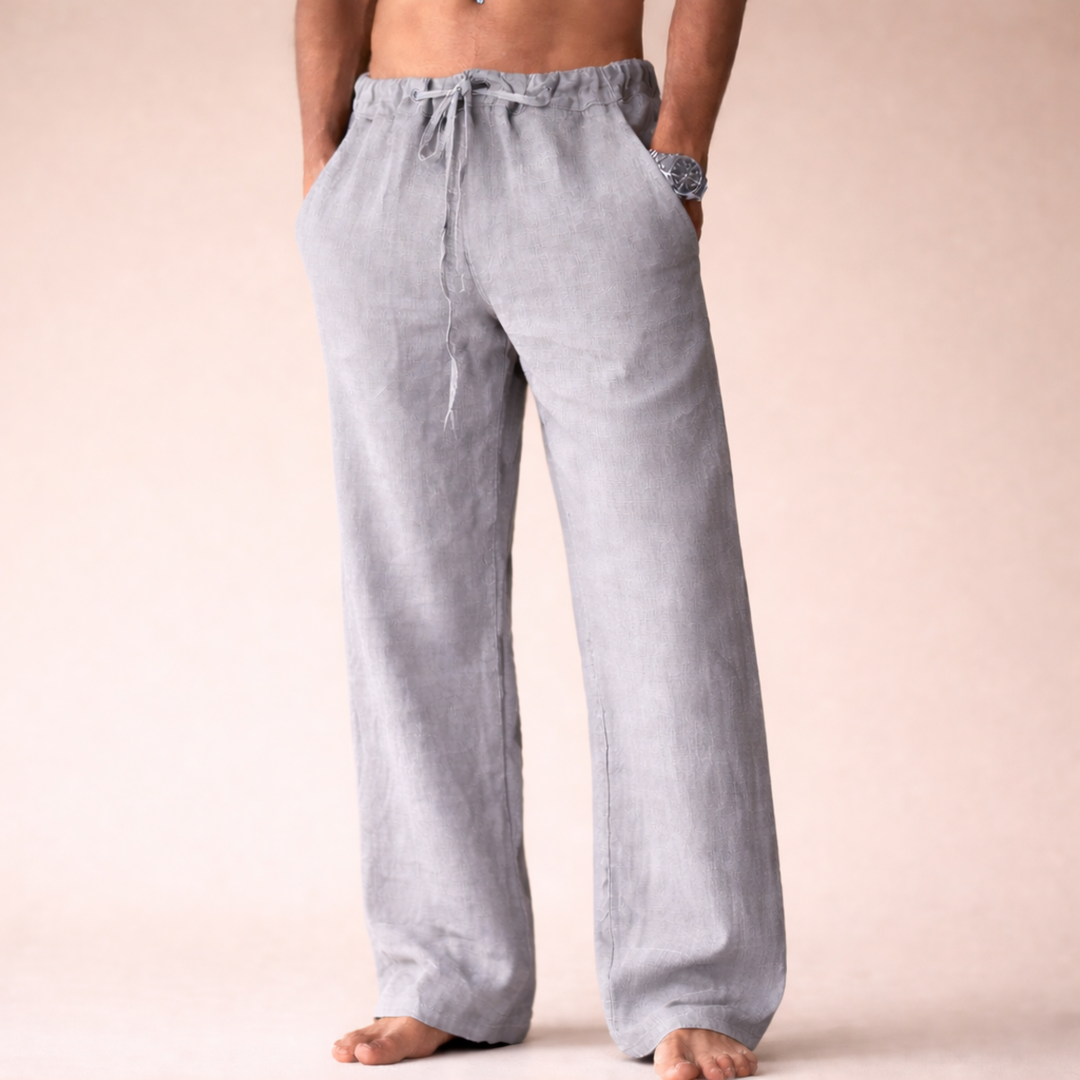 Finley | Men's Breathable Comfortable Linen Trousers-Metro Lane Plaza
