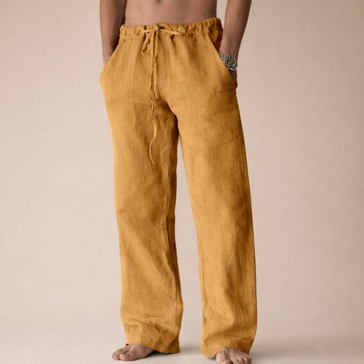 Finley | Men's Breathable Comfortable Linen Trousers-Metro Lane Plaza