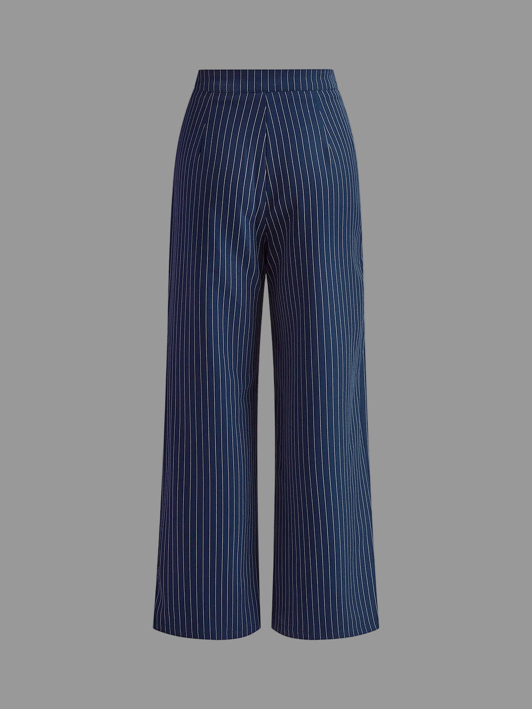 Women's Polished Pinstripe Wide Leg Trousers with High Waist